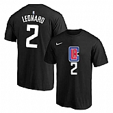 Los Angeles Clippers 2 Kawhi Leonard Black Nike T-Shirt,baseball caps,new era cap wholesale,wholesale hats